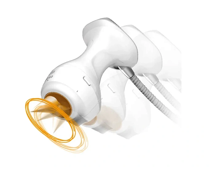 Due to the dynamic circular action of ultrasound, fast and uniform treatment of problem areas is achieved.